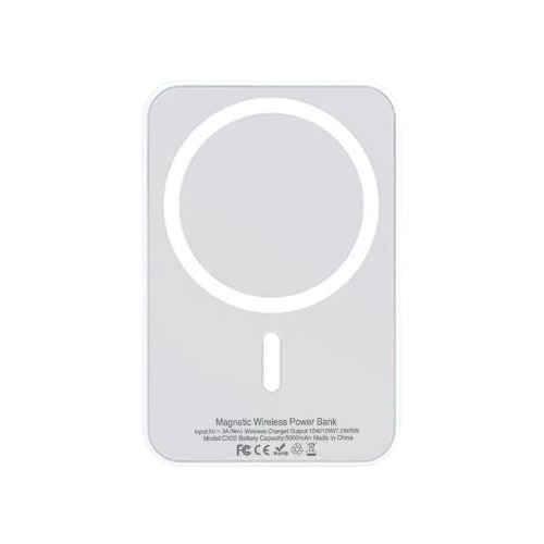 Baterie Magsafe 5000mAh, Putere 15W, Compatibila iPhone, Mufa Usb-C, Alb [5]