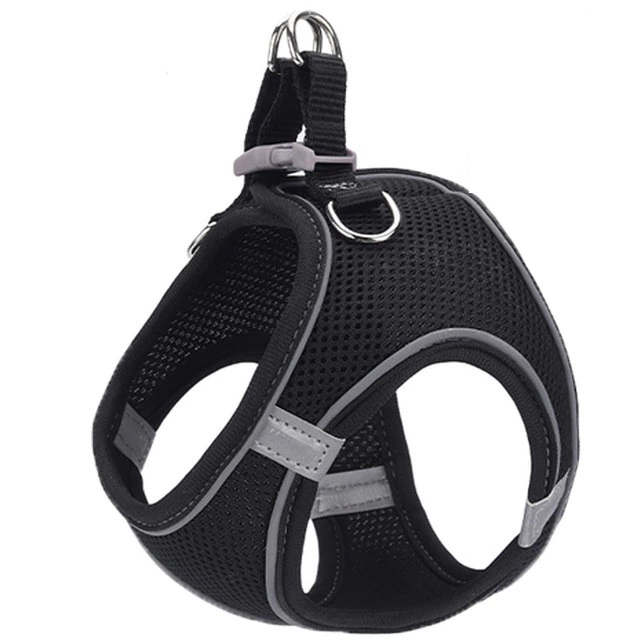 Ham pentru caini de talie mica cu elemente reflectorizante, confortabil, marime XXXS, culoare Negru, AniOne Germany [2]