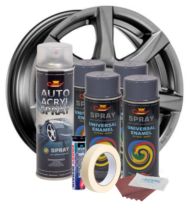 Kit complet reparatie si vopsire jante culoare Gri Inchis, V4 [2]
