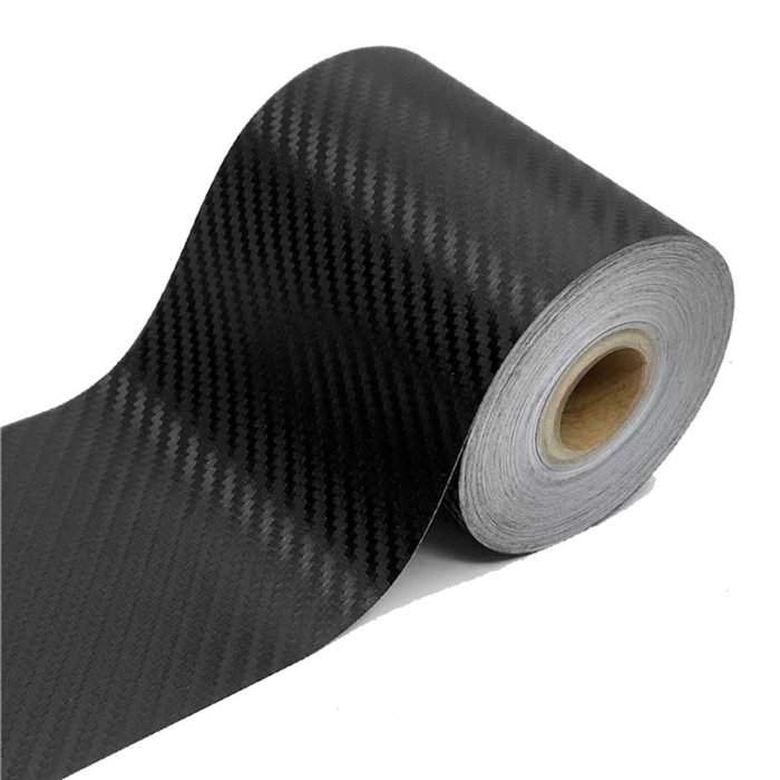Rola ornament autoadeziv din autocolant Carbon 3D, dimensiune 5m x 7cm, culoare Neagra [2]