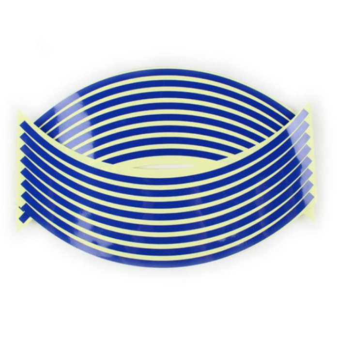 Set 16 inele din autocolant pentru jante culoare Albastru Lucios [2]