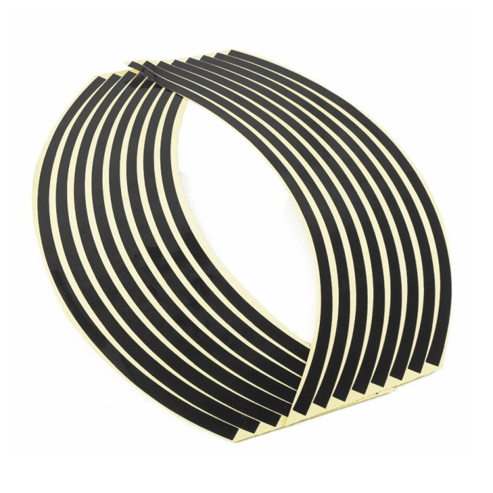 Set 16 inele din autocolant pentru jante culoare Negru Lucios [2]
