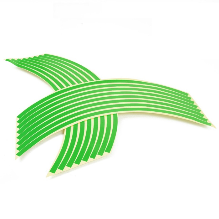 Set 16 inele din autocolant pentru jante culoare Verde Lucios [2]
