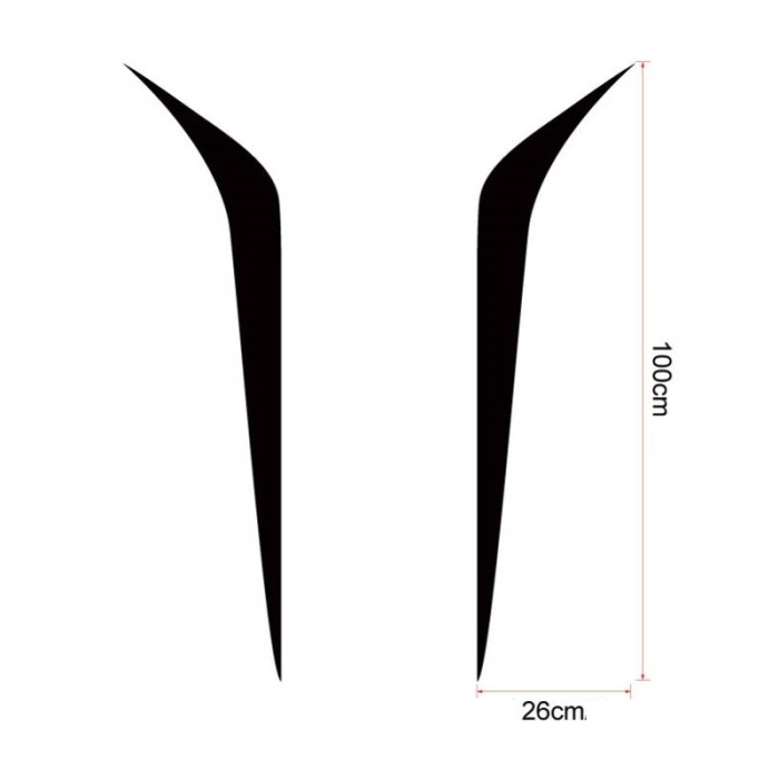 Set 2 stickere autoadezive Tuning, model "Hood Stripes V2", dimensiune 100 x 26 cm, culoare Alba [2]