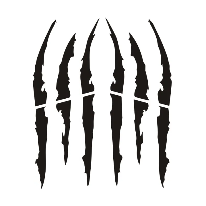 Set 2 stickere autoadezive Tuning, model "Monster Scratches", dimensiune 37 x 9 cm, culoare Negru [2]