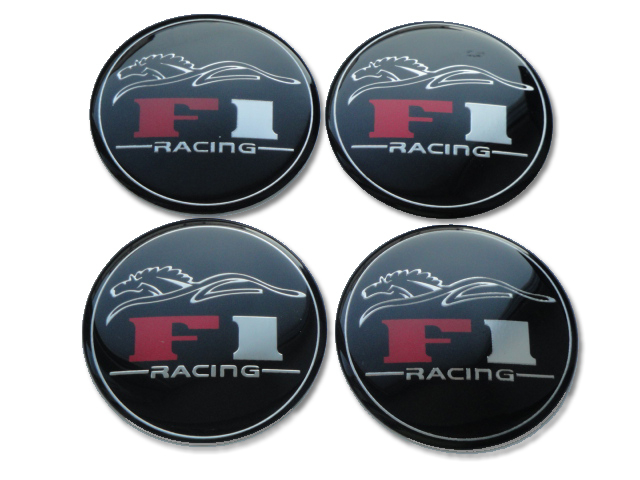 Set 4 buc. ornament central janta, model "F1 Black", diametru 5cm [2]