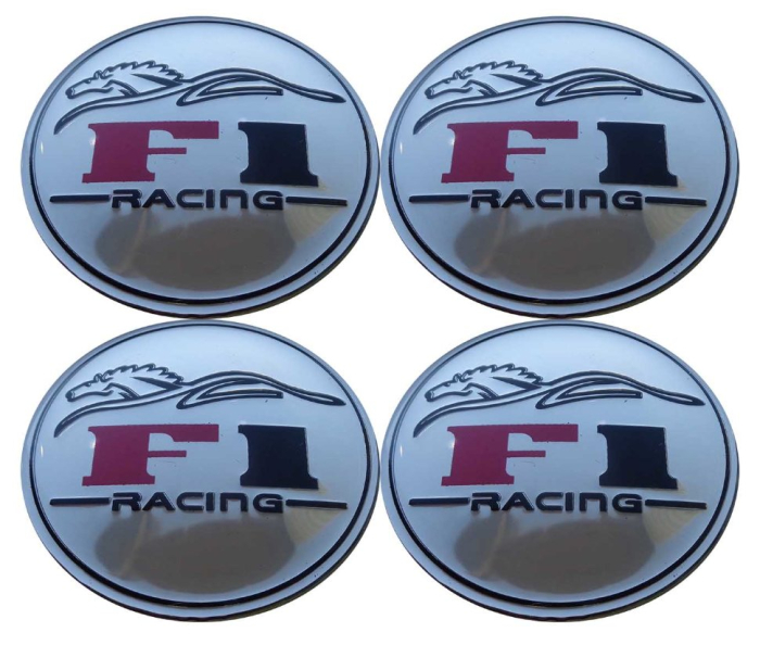 Set 4 buc. ornament central janta, model "F1 Chrome", diametru 5cm [2]