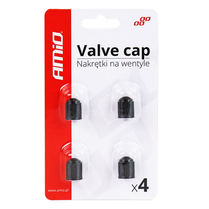 Set 4 capacele auto din plastic pentru ventil, culoare Neagra [2]