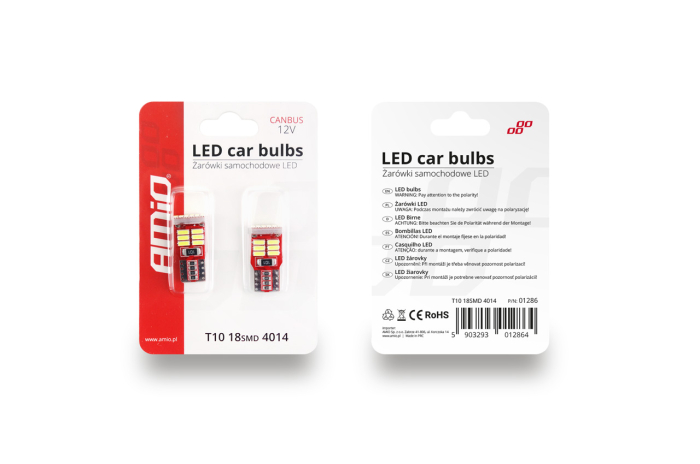 Set becuri auto cu LED CANBUS compatibil T10e W5W 18 SMD Alb 12V, destinat competitiilor auto sau off-road [2]