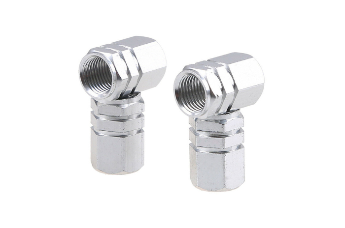 Set capacele auto pentru ventil hexagon argintiu 4 buc [2]
