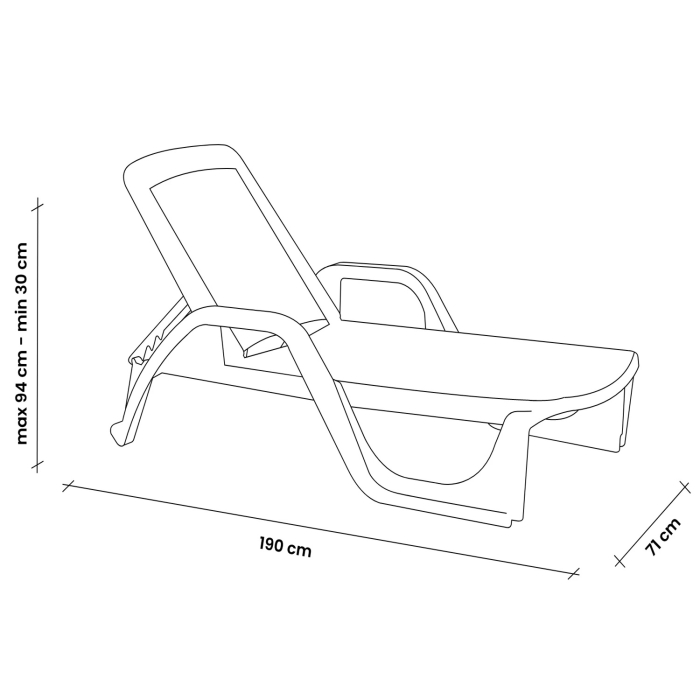 Sezlong de Plaja sau Gradina, reglabil, dimensiune 190 x 46 x 71 cm, material plastic, culoare Verde [2]