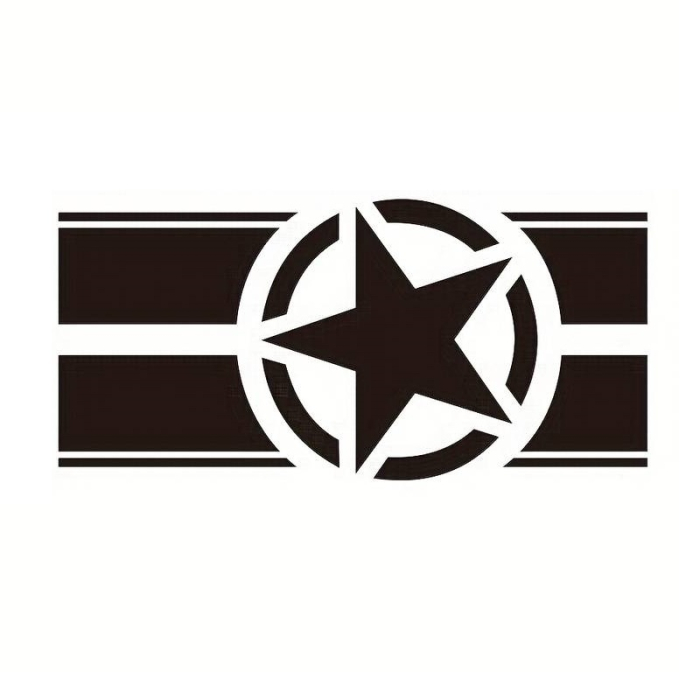 Sticker autoadeziv pentru vehicule Off Road, model "Army Star", dimensiune 90 x 43 cm, culoare Neagra [2]