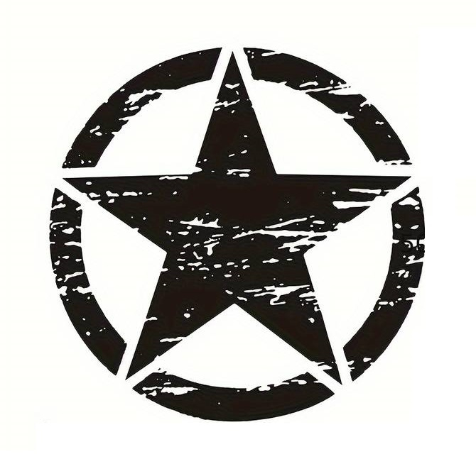 Sticker autoadeziv pentru vehicule Off Road, model "Rusted Army Star", dimensiune 50 x 50 cm, culoare Neagra [2]