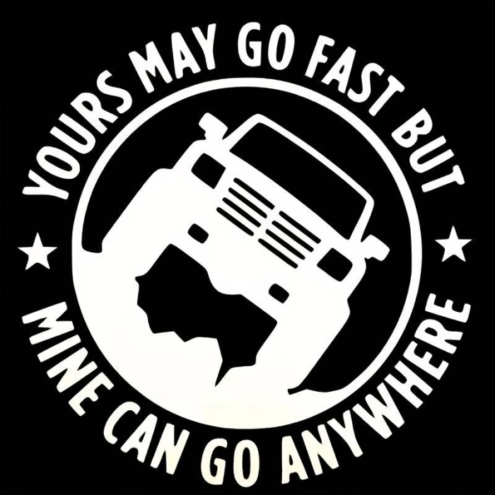 Sticker autoadeziv pentru vehicule Off Road, model "You Can Go Fast", dimensiune 30 x 30 cm, culoare Alba [2]