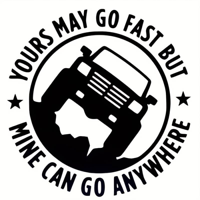 Sticker autoadeziv pentru vehicule Off Road, model "You Can Go Fast", dimensiune 30 x 30 cm, culoare Neagra [2]