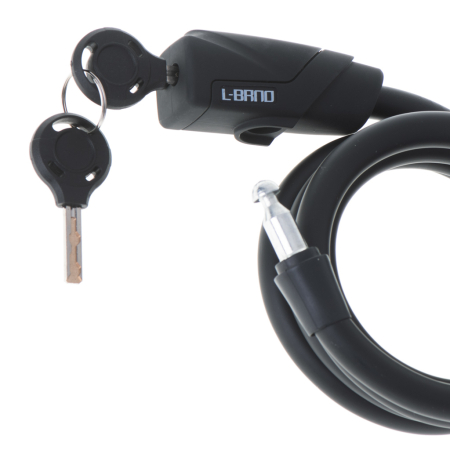 Accesorii Biciclete - Antifurt bicicleta, Dispozitiv de blocare biciclete, spiralat, cu cheie, lungime 150cm, culoare Neagra
