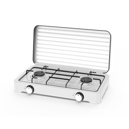 Accesorii Camioane si Remorci - Aragaz de mici dimensiuni cu doua arzatoare pentru soferii de camion, rulote, camping, calatorii, dimensiune 47 x 27cm, culoare Alba