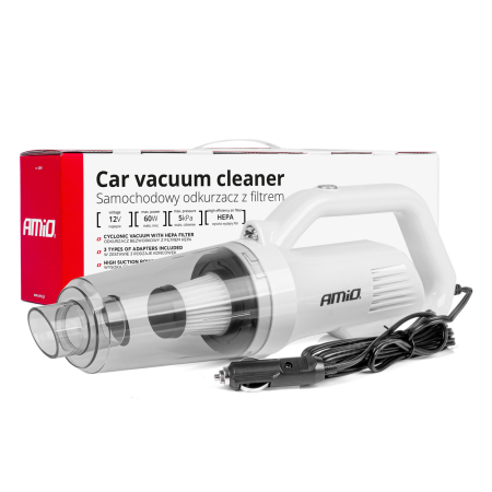 Curatenie si Ingrijire - Aspirator Auto PREMIUM, fara sac, cu filtru HEPA, alimentare 12V, putere 60W, vacuum 5kPa