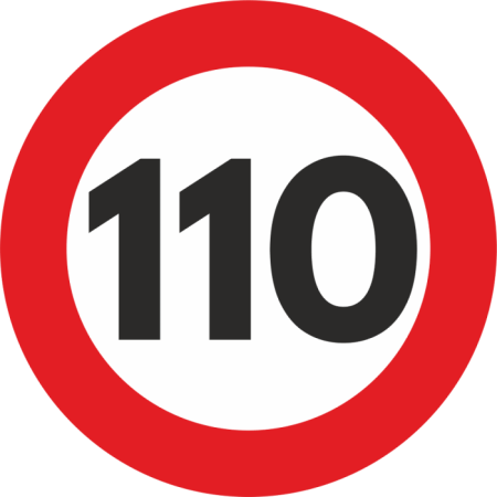 Accesorii Camioane si Remorci - Autocolant Sticker "Limita Viteza" Reflectorizant - 110km/h