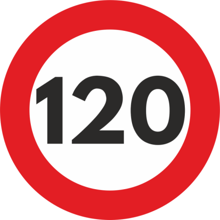 Accesorii Camioane si Remorci - Autocolant Sticker "Limita Viteza" Reflectorizant - 120km/h