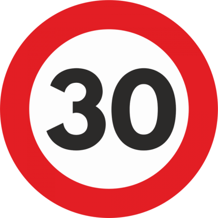 Accesorii Camioane si Remorci - Autocolant Sticker "Limita Viteza" Reflectorizant - 30km/h