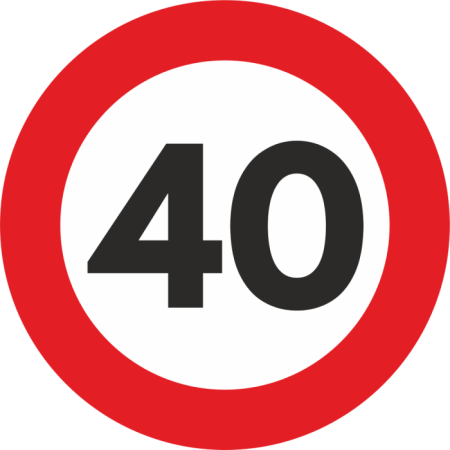 Accesorii Camioane si Remorci - Autocolant Sticker "Limita Viteza" Reflectorizant - 40km/h
