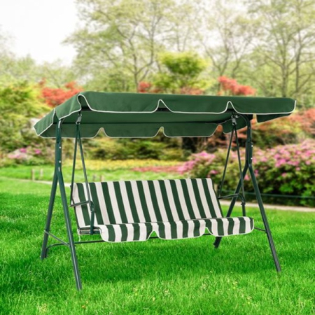 Balansoar pentru gradina, capacitate 3 persoane, dimensiune 170 x 110 x 153 cm, culoare Verde/Crem [1]