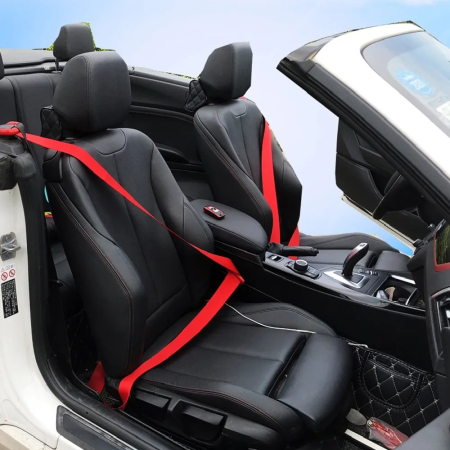 Siguranta Auto - Banda centura de siguranta TUNING, culoare rosie, pret/metru liniar