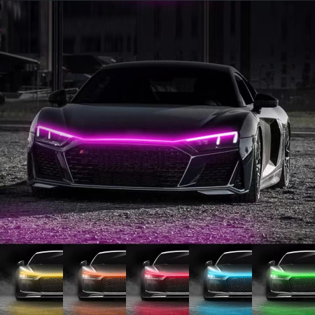 Accesorii Autoturisme - Banda LED iluminare capota, tensiune 12V, lungime 180cm, lumina Multicolora, RGB