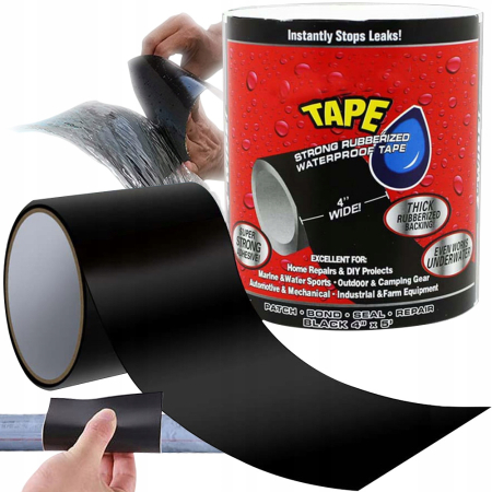 Banda Super Adeziva tip "FLEX TAPE" pentru repararea scurgerilor, rezistenta la apa, culoare neagra, dimensiune 150 x 10cm [1]