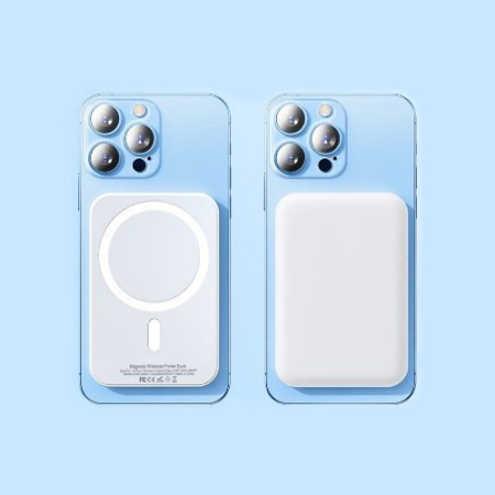 Baterie Magsafe 5000mAh, Putere 15W, Compatibila iPhone, Mufa Usb-C, Alb [2]