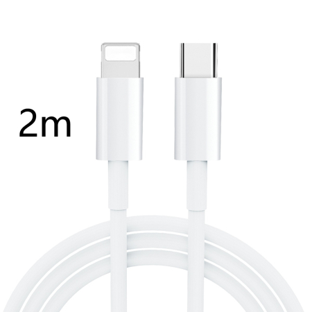 Cablu Date si Incarcare Rapida PD 27W, Pentru iPhone 14 13 12 11 Pro Max X XS XR 8 7 6s Plus SE, Premium, USB-C la Lightning, 2 m, Alb [1]