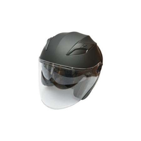 Accesorii Off-Road - Casca moto tip jet neagra cu viziera transparenta si ochelari de soare marimea XL, model Urban