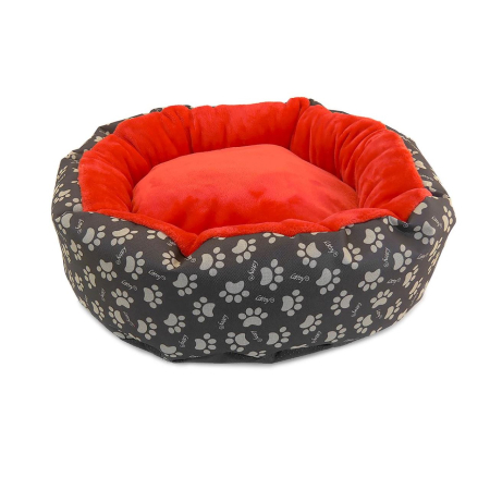 Pet Shop - Culcus moale cu perna, pentru caine/pisica, culoare roz, impermeabil, baza antiderapanta, 50 cm