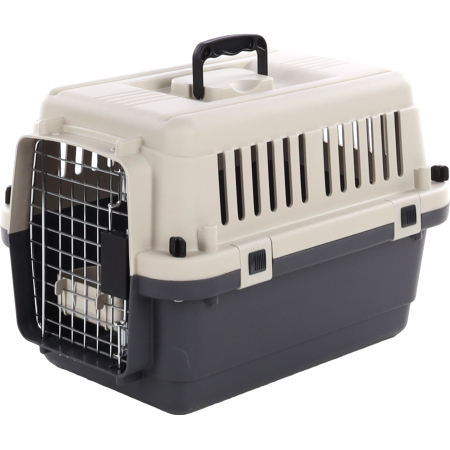Pet Shop - Cusca pentru transport Caini sau Pisici, Karlie Nommand, marime M, dimensiuni 67 x 51 x 47 cm, culoare Gri/Alb