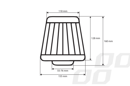 Filtru de aer conic albastru cu 3 adaptoare [1]