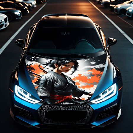 Stickere si Printuri - Folie Capota Auto "Hood Art" rezistenta la exterior, marime L (180 x 130cm) - Cod: AVX-CAPOTA-005L