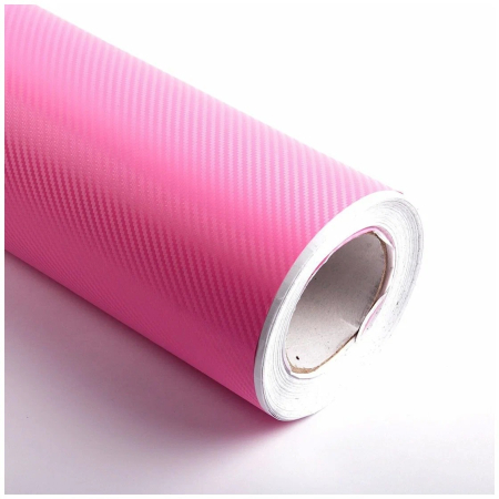 Folie colantare auto Carbon 3D - Culoare Roz, dimensiune 3m x 1,27m [1]