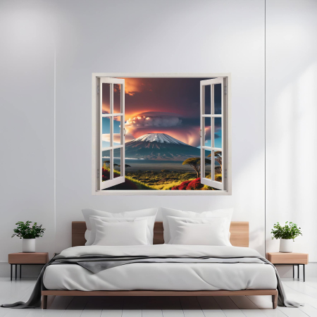 Stickere si Printuri - Folie imprimata color pentru decor perete locuinta, dimensiune 125 x 110cm, model: VIEW TO HAVEN 10