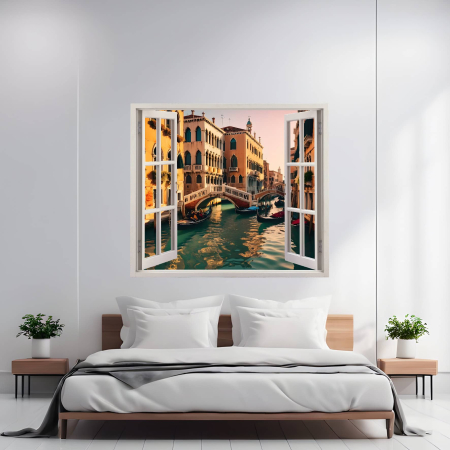 Stickere si Printuri - Folie imprimata color pentru decor perete locuinta, dimensiune 125 x 110cm, model: VIEW TO HAVEN 28