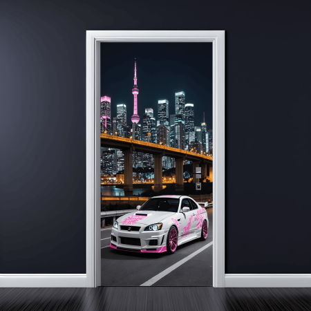 Stickere si Printuri - Folie imprimata color pentru decor Usa, dimensiune 200 x 90cm, model: AVX-DR06