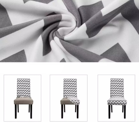 Husa universala pentru scaune clasice, model WAVE, culoare GRI + ALB [1]