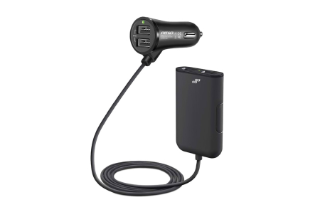 Electrice si Electronice Auto - Incarcator auto fata-spate cu cablu 4xUSB
