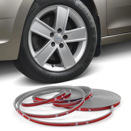Inele Protectie Jante - Inele de protectie si decor jante, adezive, din plastic flexibil - GRI
