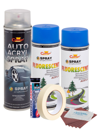 Tuning Auto - Kit complet reparatie si vopsire jante culoare Albastru Fluorescent, V2