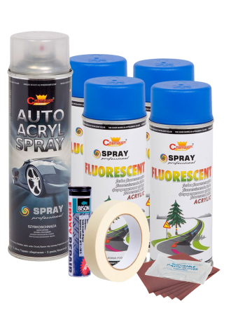 Tuning Auto - Kit complet reparatie si vopsire jante culoare Albastru Fluorescent, V4