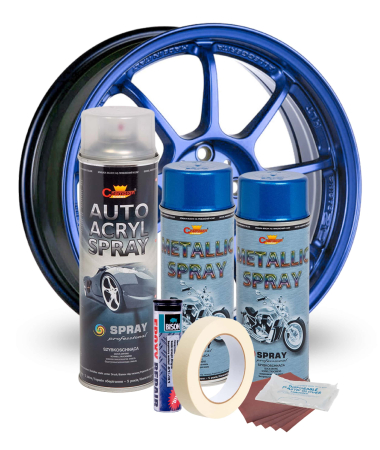 Kit complet reparatie si vopsire jante culoare Albastru Metalizat, V2 [1]