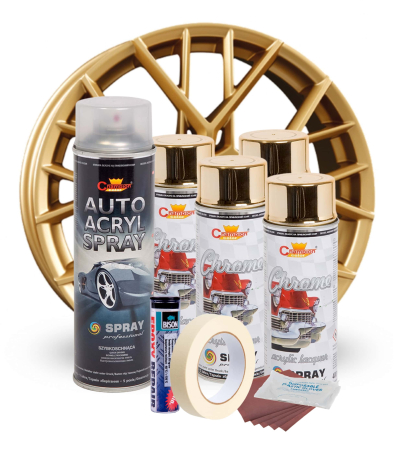 Kit complet reparatie si vopsire jante culoare Auriu Metalic, V4 [1]