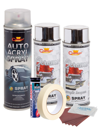 Tuning Auto - Kit complet reparatie si vopsire jante culoare Crom Metalic, V2