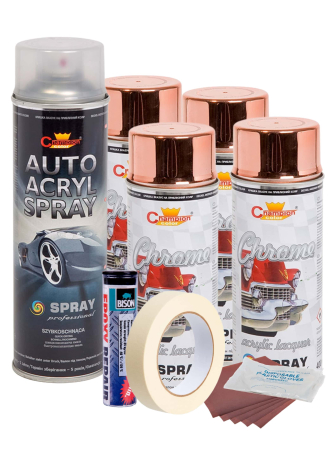 Tuning Auto - Kit complet reparatie si vopsire jante culoare Cupru Metalic, V4